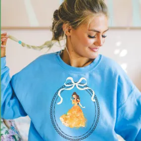 Elegent Yellow Dress Princess Crewneck Sweatshirt