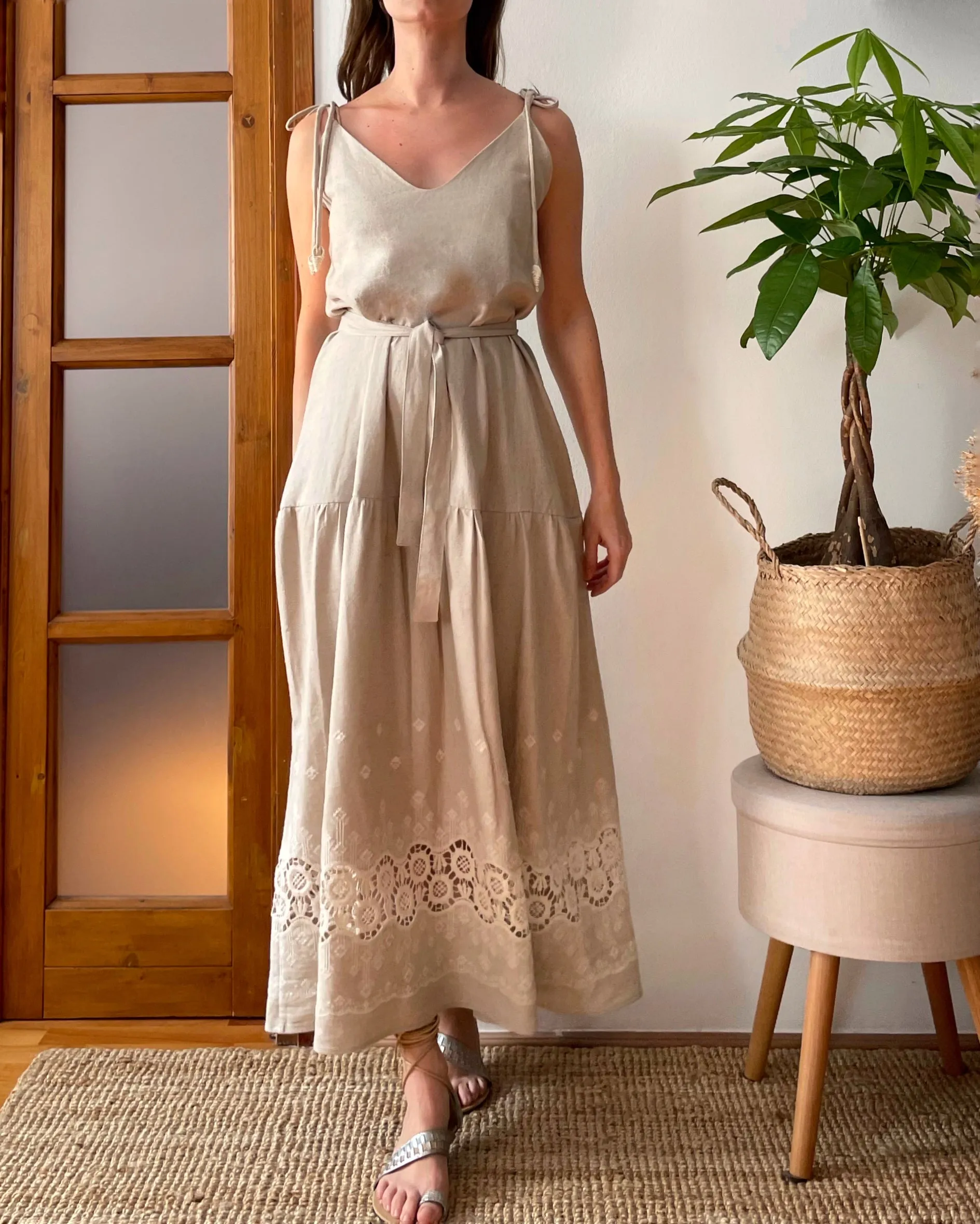 ELI DRESS NATURAL LINEN CANVAS