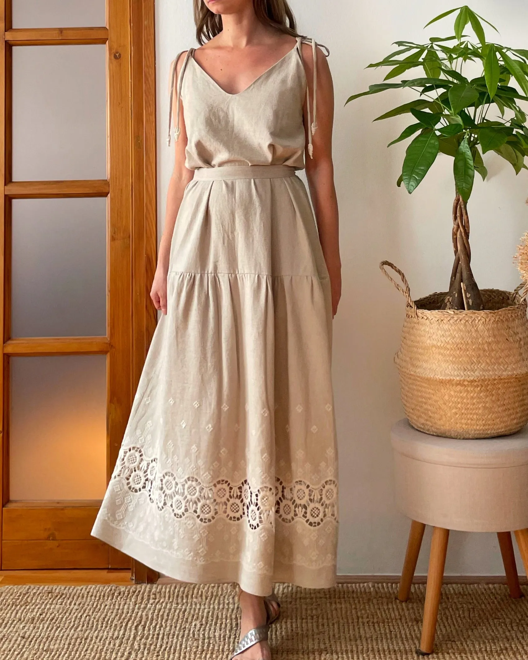 ELI DRESS NATURAL LINEN CANVAS