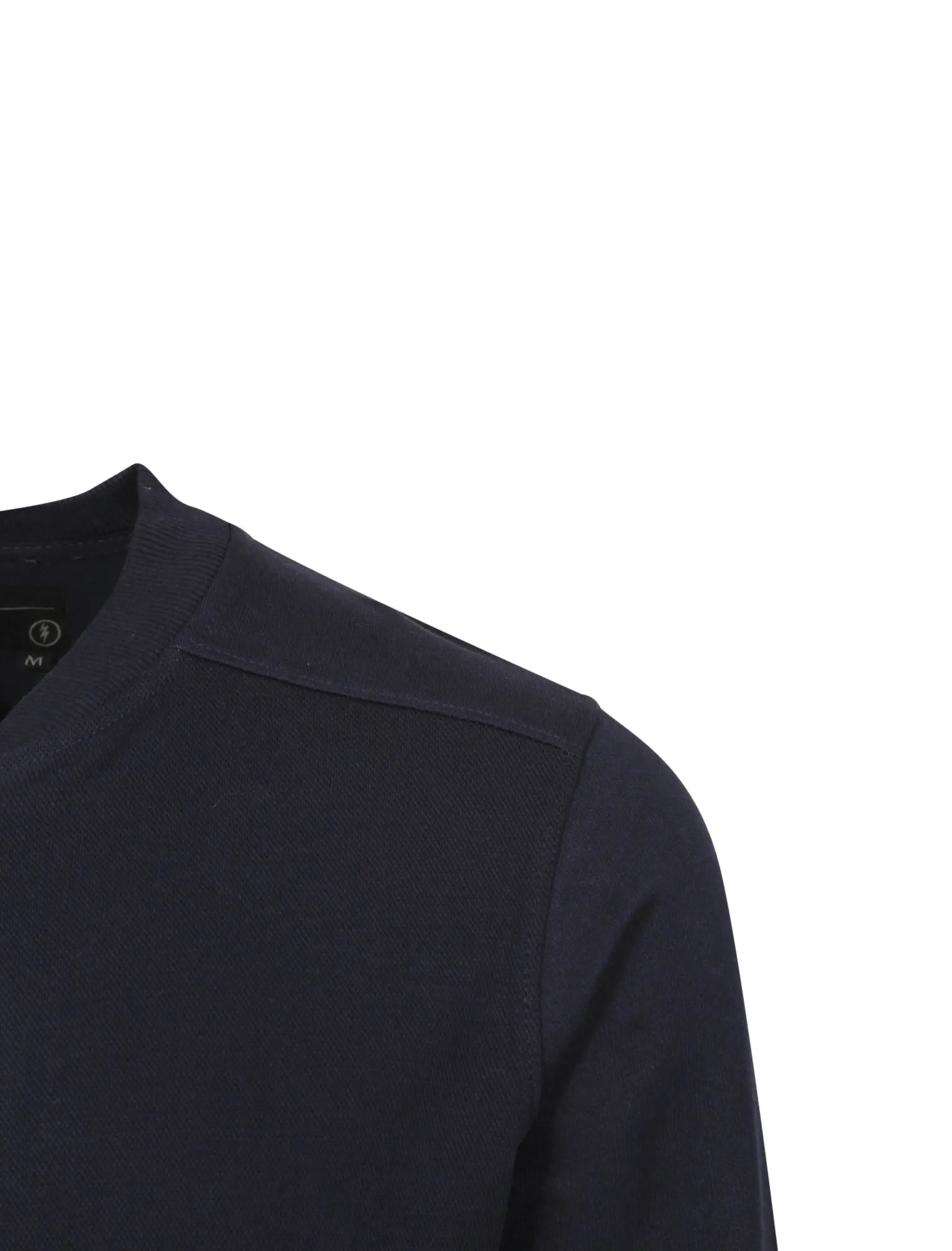 Ellerslie Pique Zip Through Jersey Bomber Jacket In Navy - Dissident