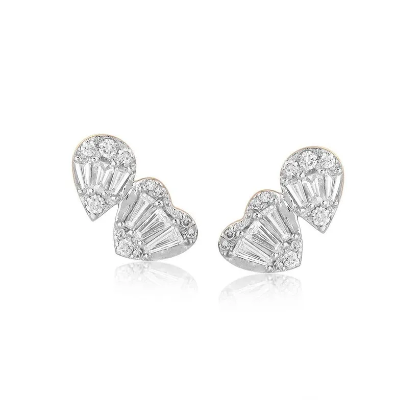 Exquisite Baguette Diamond Stud Earrings