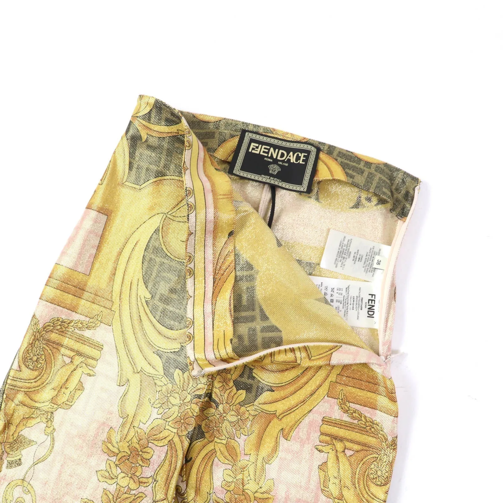 Fendi FF Logo Baroque Leggings Pants Multi 36