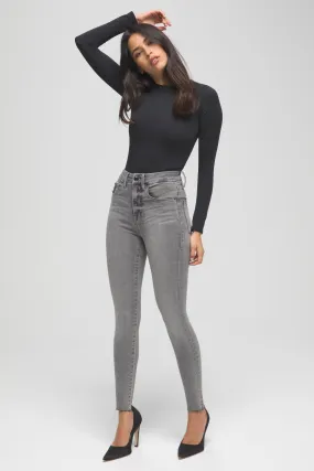 GOOD WAIST CROP RAW EDGE | BLACK128