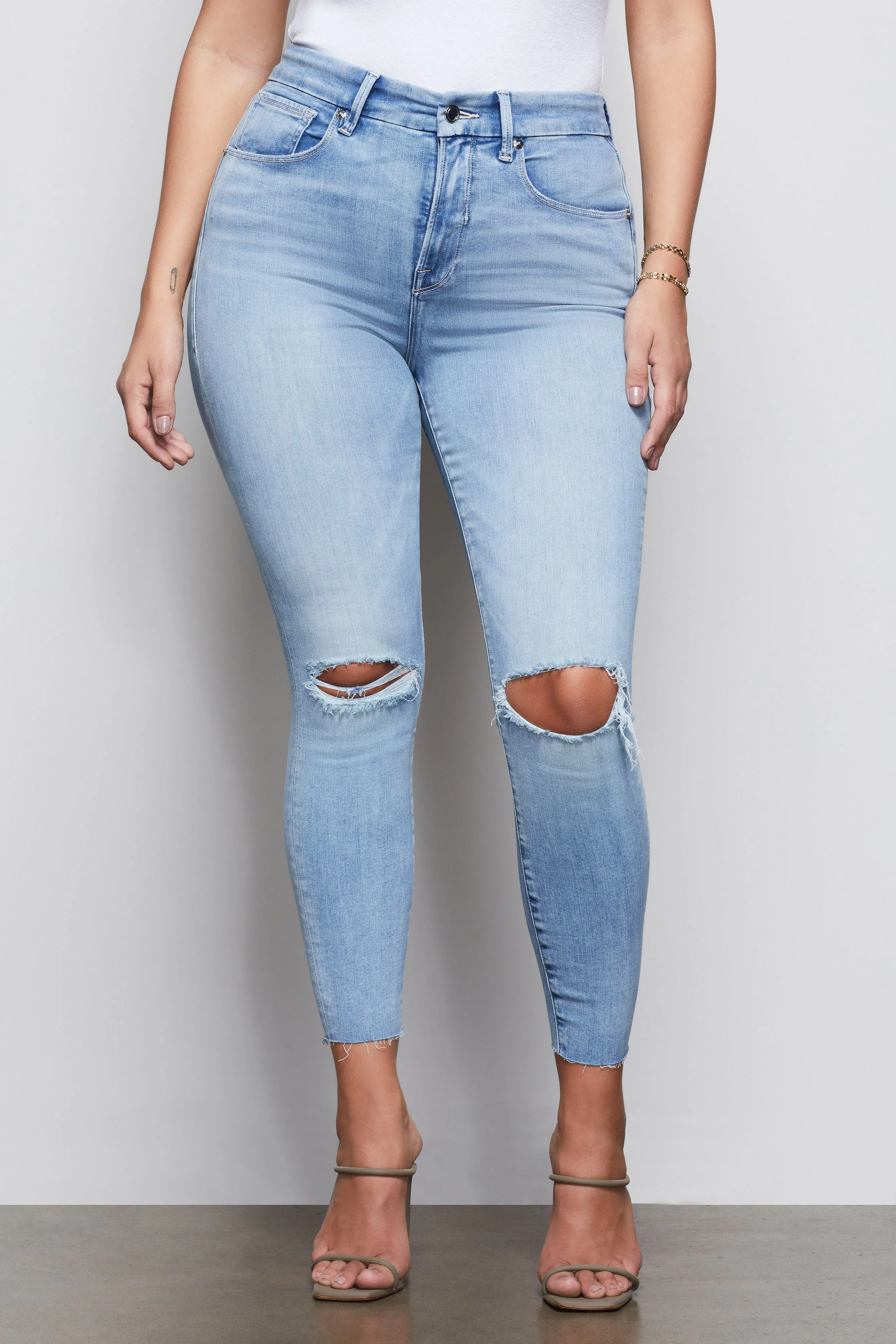 GOOD WAIST CROP RAW EDGE | BLUE352