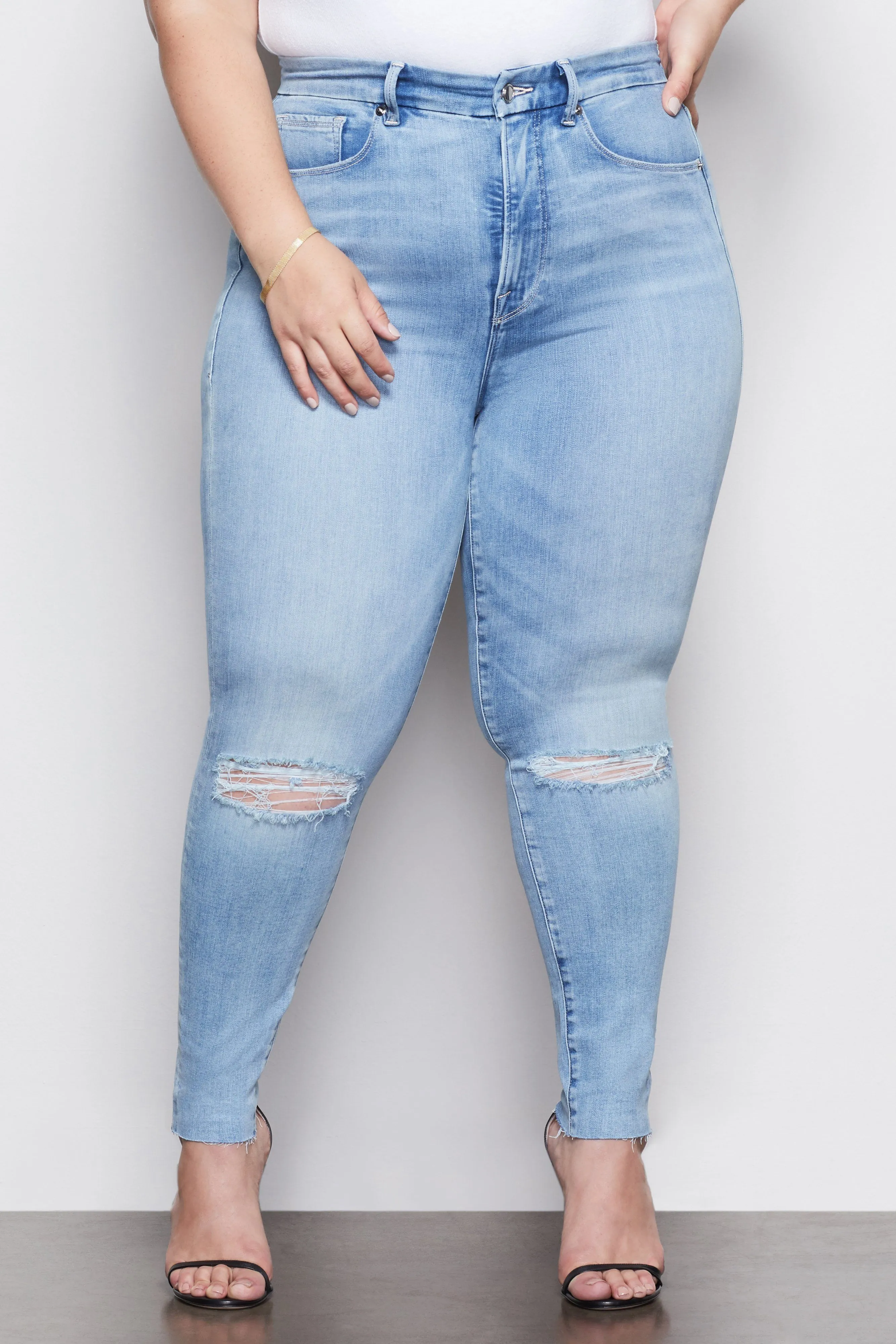 GOOD WAIST CROP RAW EDGE | BLUE352