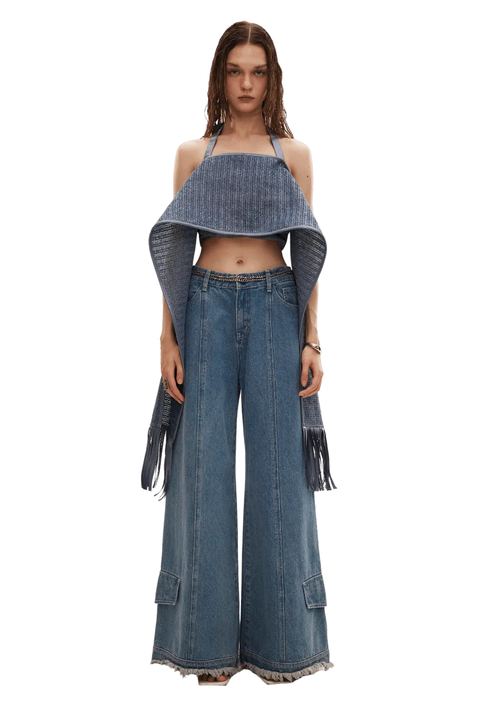 Halter Knitted Scarf Style Top