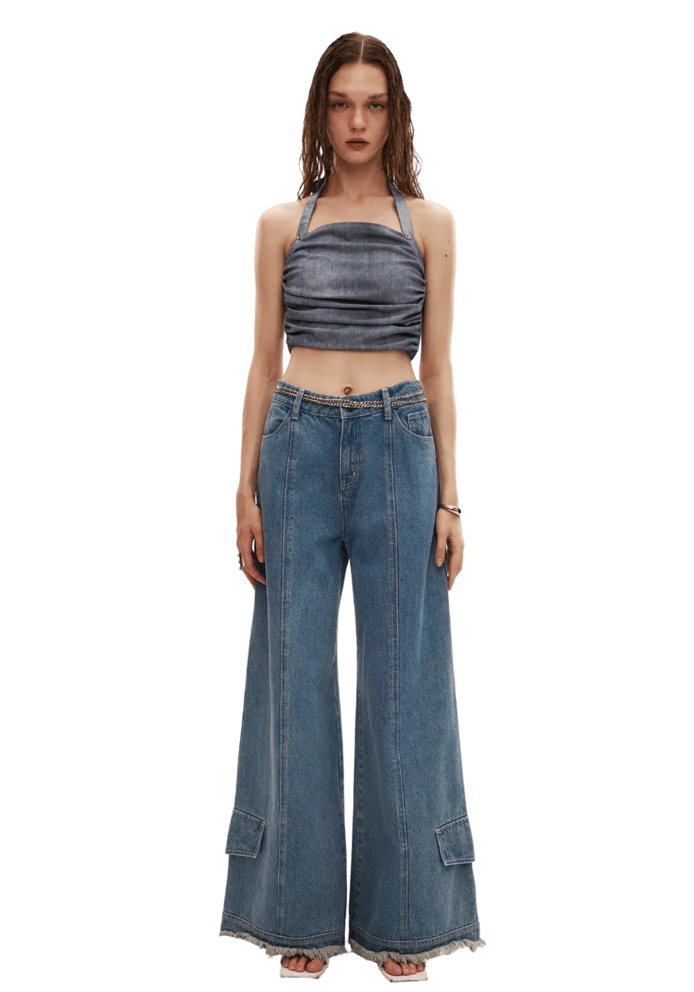 Halter Knitted Scarf Style Top