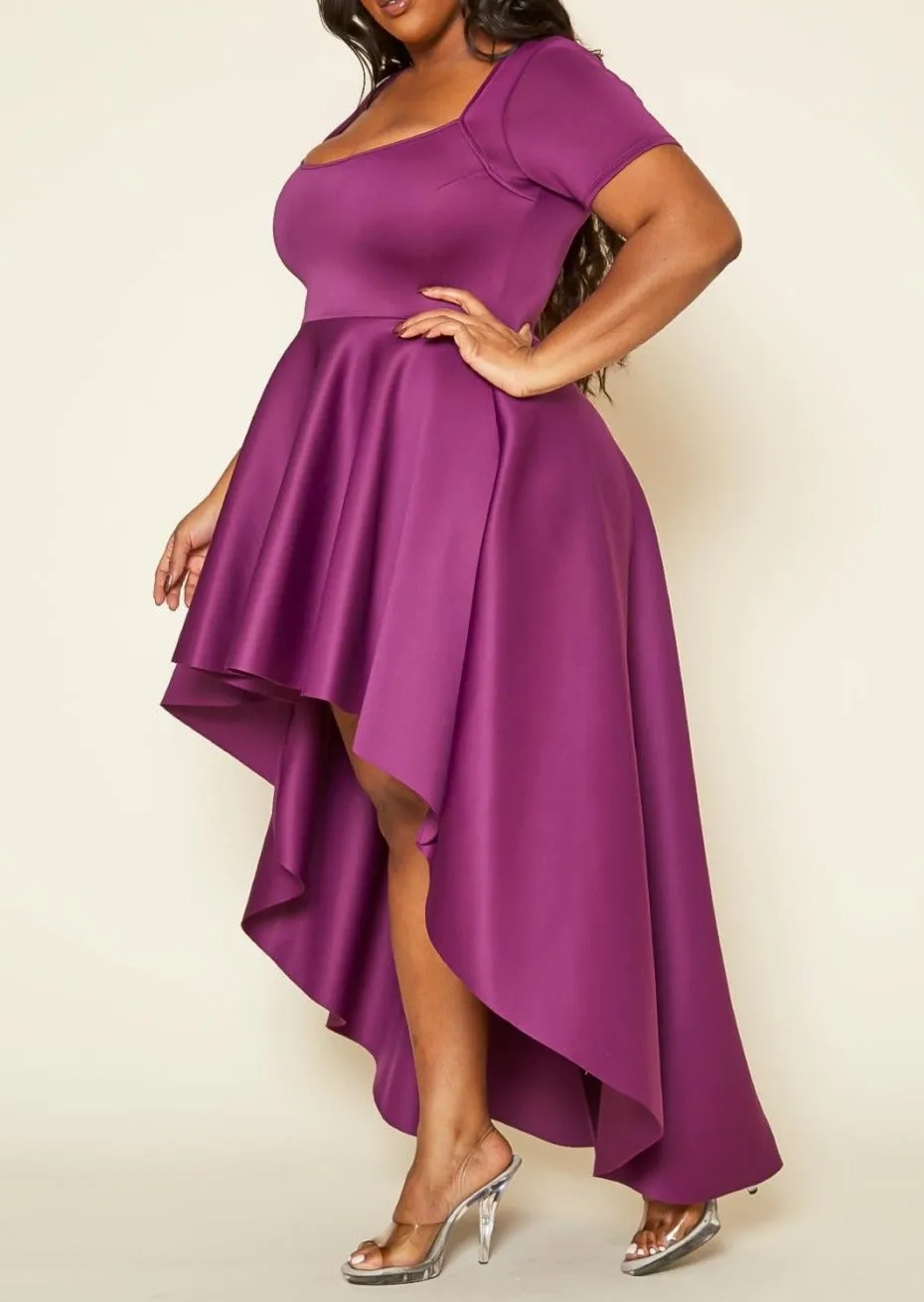 Hi Curvy Plus Size Women Flattering High Low Maxi Dress