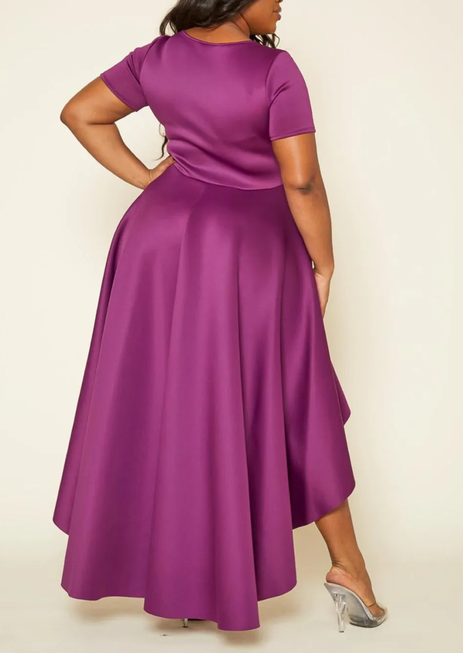 Hi Curvy Plus Size Women Flattering High Low Maxi Dress