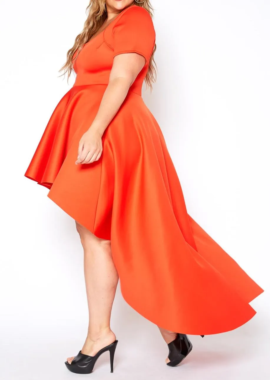 Hi Curvy Plus Size Women Flattering High Low Maxi Dress