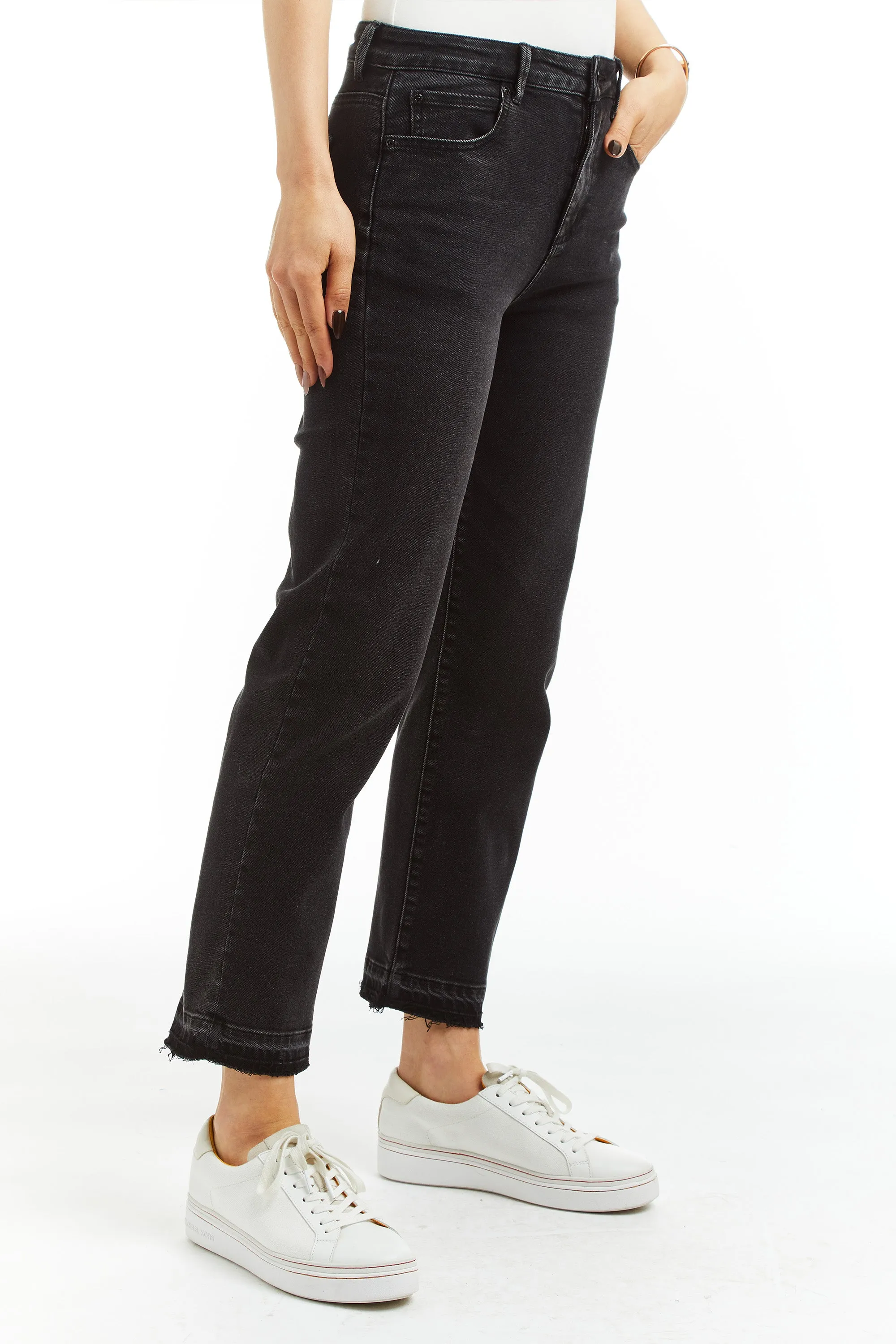 High Rise 90s Straight With Release Hem