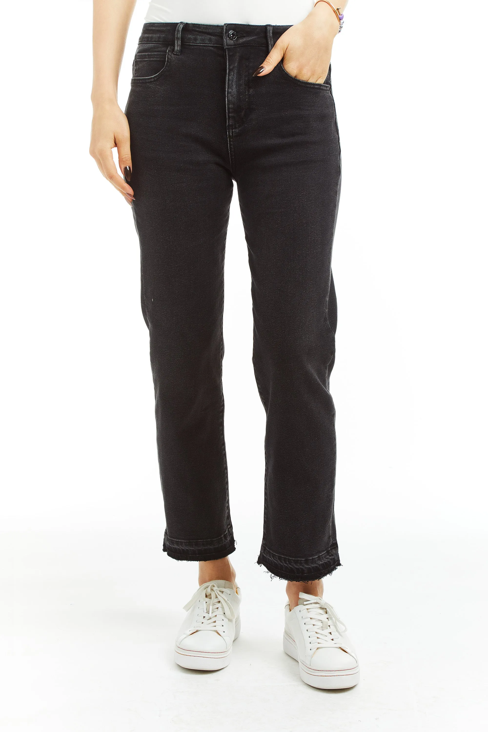 High Rise 90s Straight With Release Hem