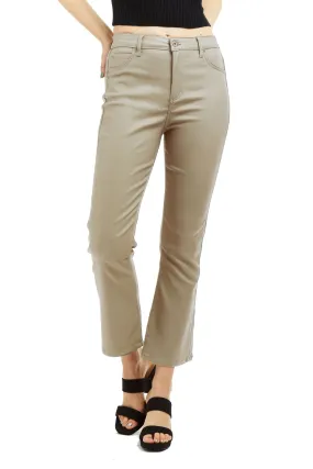High Rise Coated Ankle Crop Flare