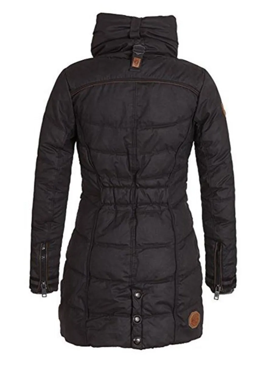 Hot Goth Coats Casual Winter Warm Black Gothic Slim Turtleneck Zipper Solid Pocket Jackets Overcoat
