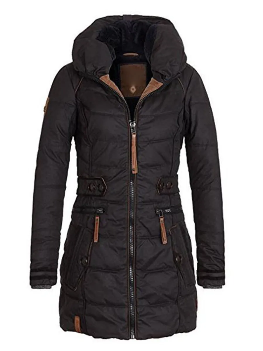 Hot Goth Coats Casual Winter Warm Black Gothic Slim Turtleneck Zipper Solid Pocket Jackets Overcoat
