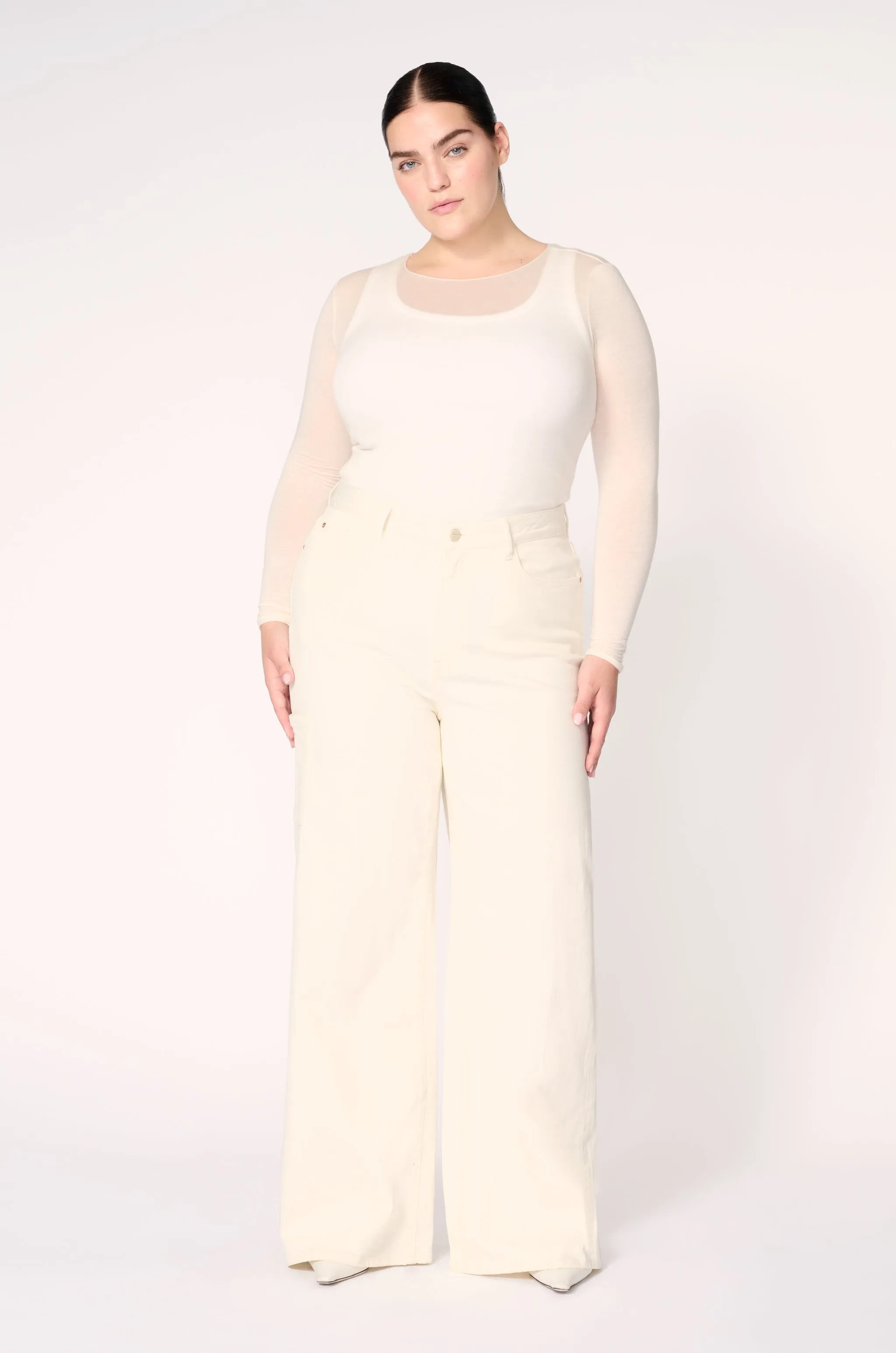 HOU PLUS - RELAXED WIDE LEG JEANS | CLOUD