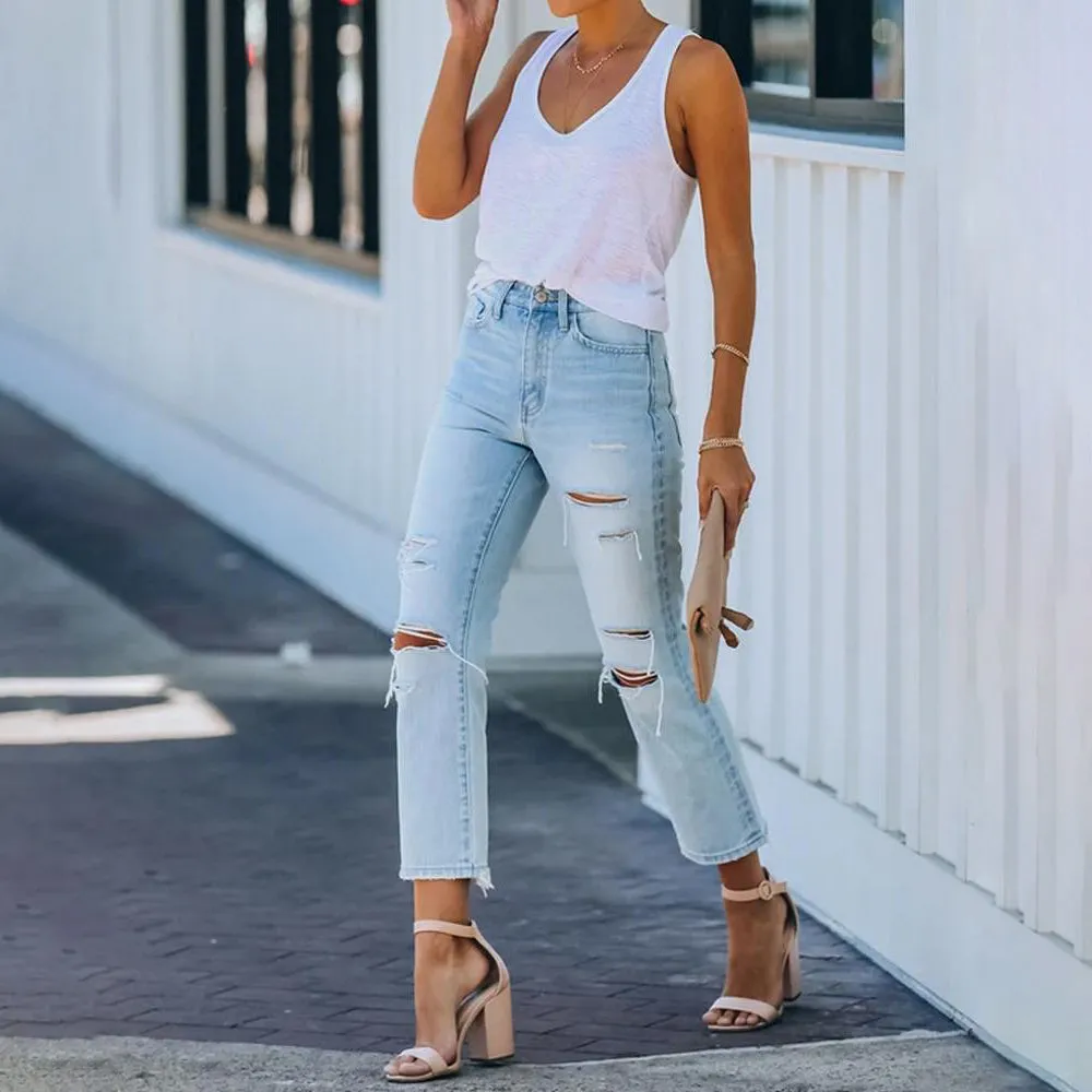 Julia Fashion - Distressed Women Denim Jeans