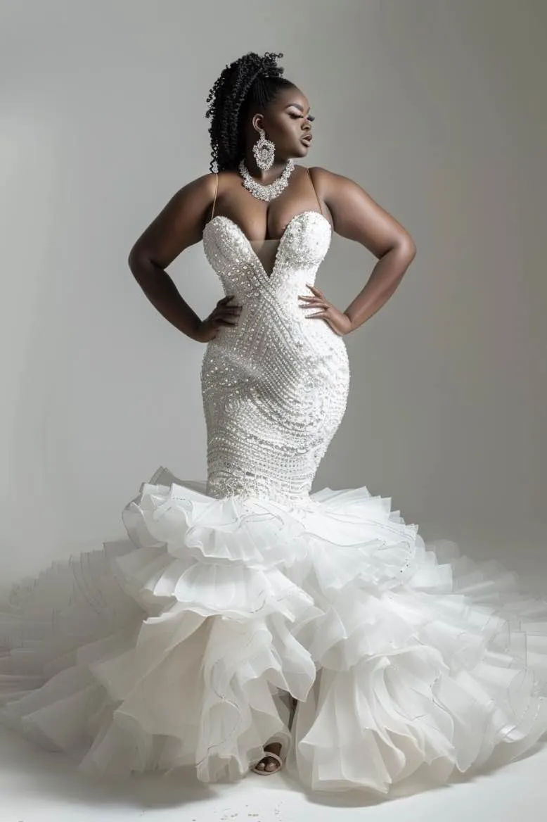 Maia  Exquisite WhiteMermaid Gown  Wedding Dress