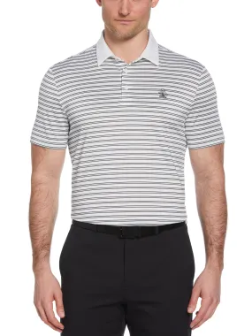 Men's Heritage Stripe Solid Collar Short Sleeve Polo Shirt