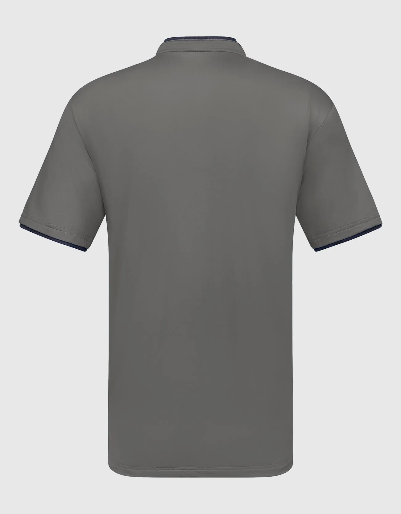 Men's Short Sleeve Henley Polo Shirt with Contrast-Trim