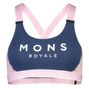 Mons Royale Women&#x27;s Stella X-back Bra Dark Denim/Powder Pink | Buy Mons Royale Women&#x27;s Stella X-back Bra Dark Denim/Powder Pink here | Outnorth