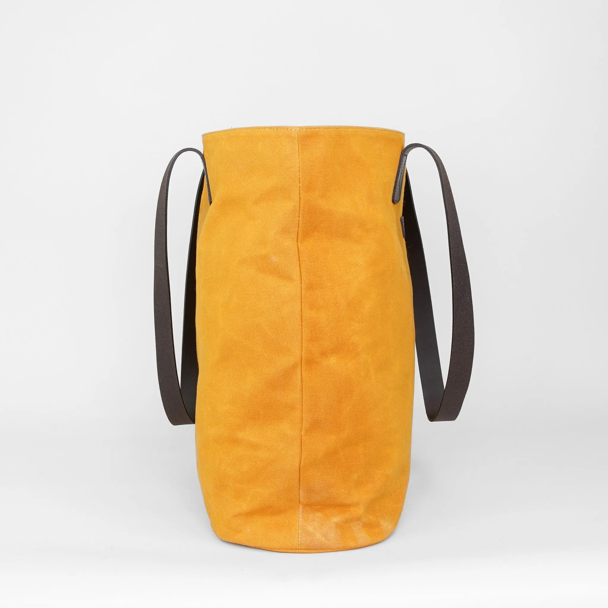 Mustard Waxed Canvas Tote Bag