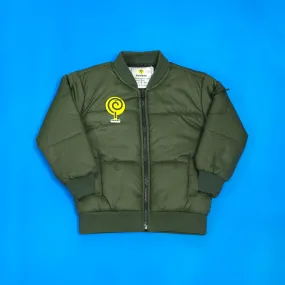 Olive Bomber Puffer Jacket