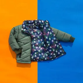 Olive-Green Full Sleeves Puffer Jacket