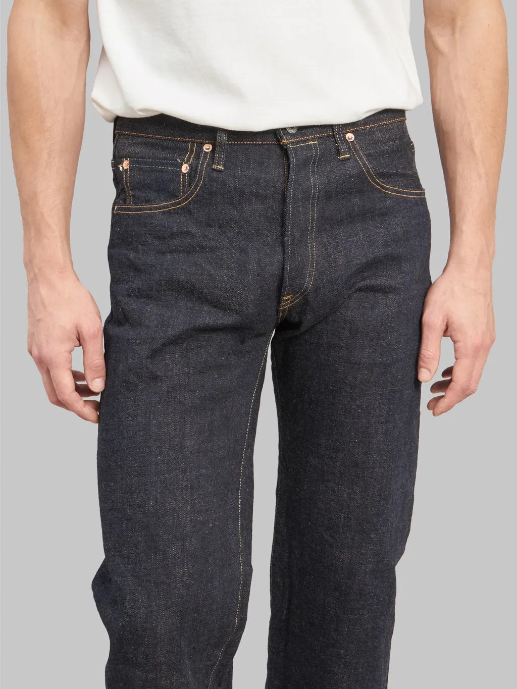 ONI Denim 200-KBE "Indigo Beige" 14oz Wide Straight Jeans