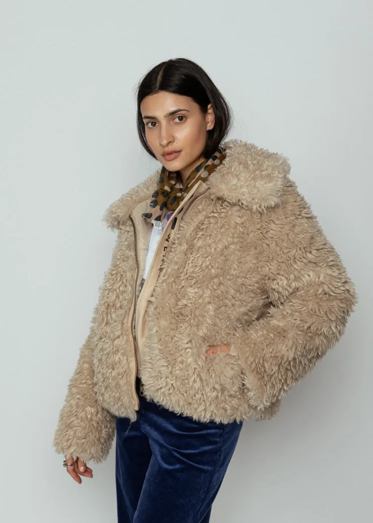 OOFWear Vanilla Faux Fur Zip Short Jacket