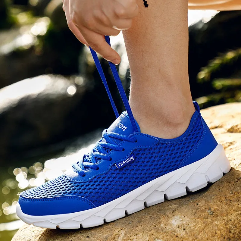 POLALI Plus Size 38-48 Summer Men Sneakers High Quality Air Mesh Men Shoes Breathable Casual Shoes Men Fashion Men'S Shoes
