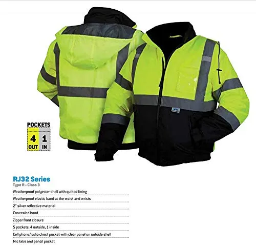 Pyramex Bomber Jacket with Quilted Lining (Hi-Vis Green)