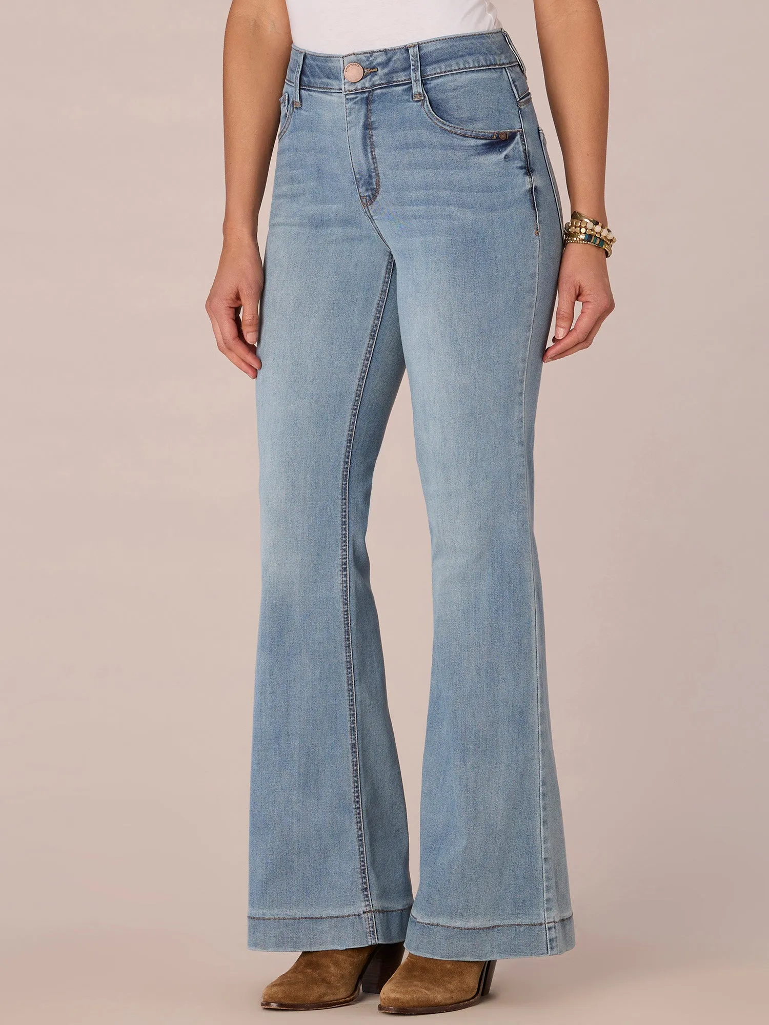 "Ab"solution® Light Blue High Rise Retro Flare Jean