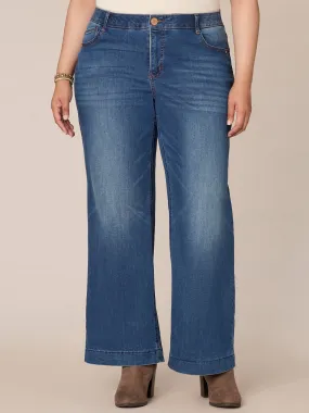 "Ab"solution® Plus Size High Rise Wide Leg Jeans