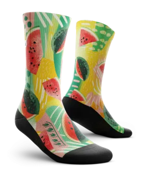 "Melon Madness" Performance Crew Running Socks by Outway