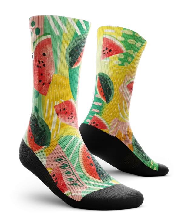 "Melon Madness" Performance Crew Running Socks by Outway