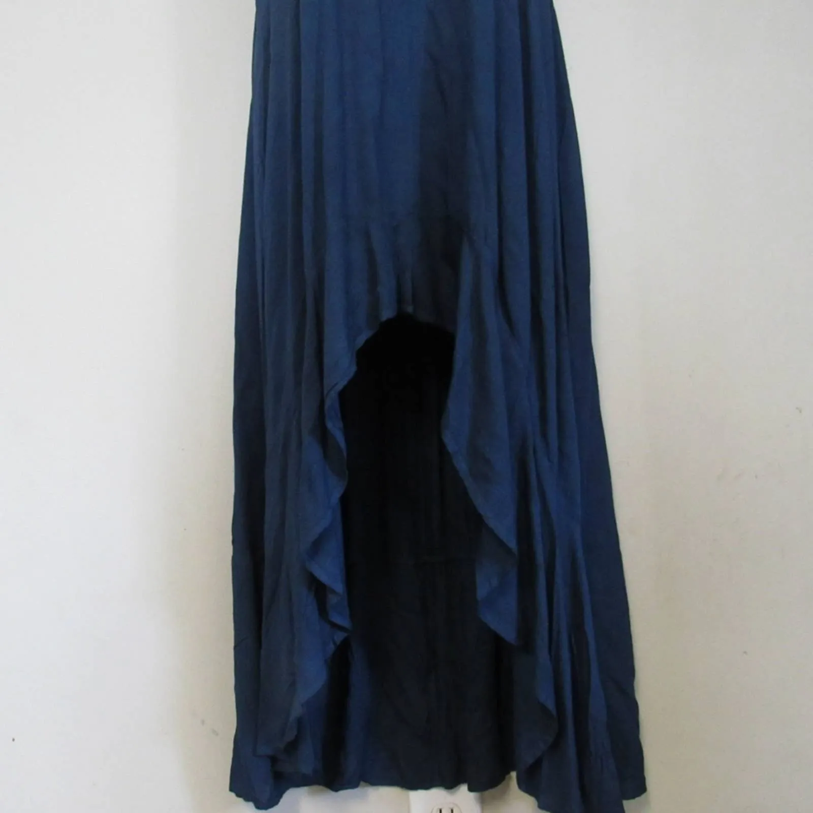 RAVIYA High-low Ruffle Hem Cover-up Maxi Beach Dress Blue Small