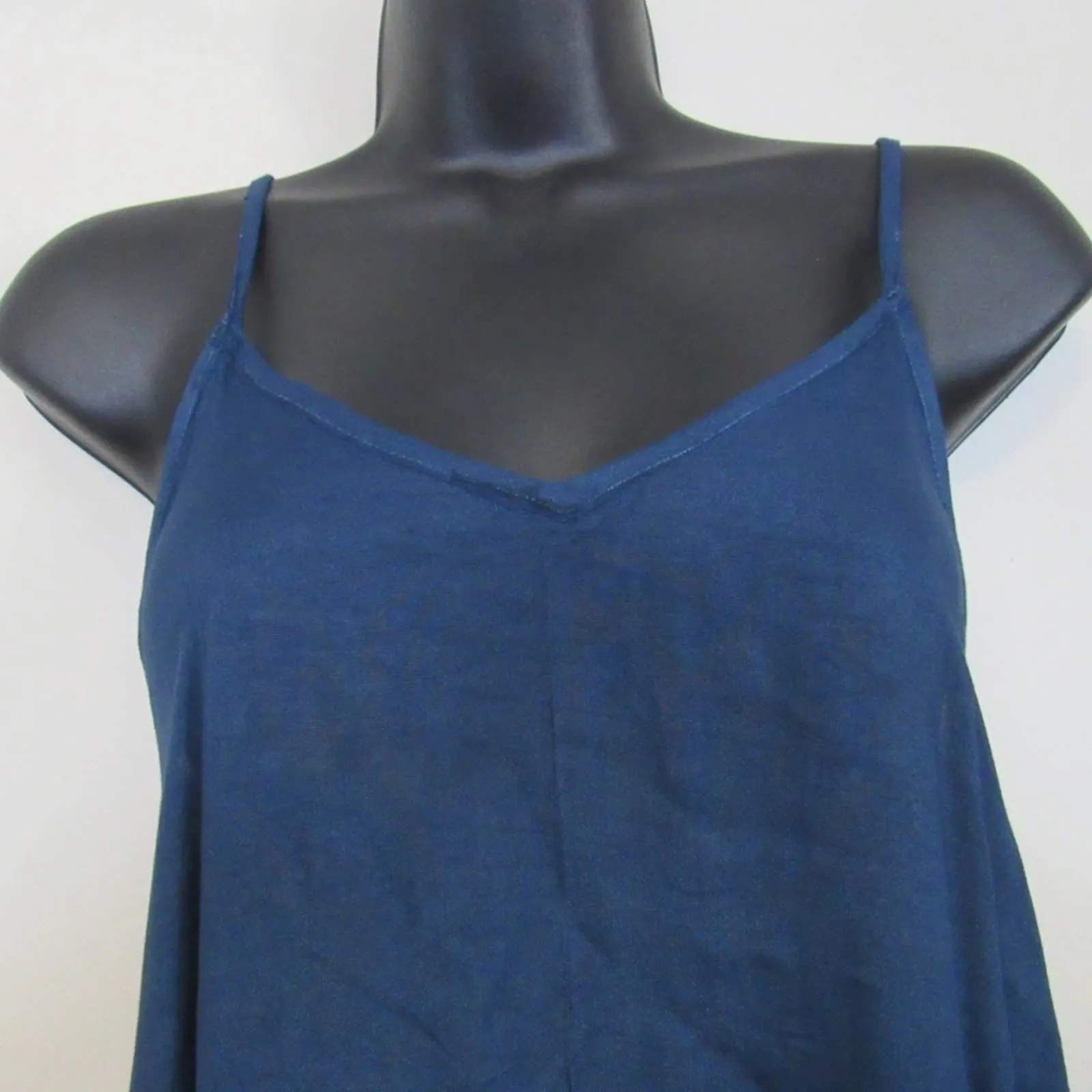 RAVIYA High-low Ruffle Hem Cover-up Maxi Beach Dress Blue Small