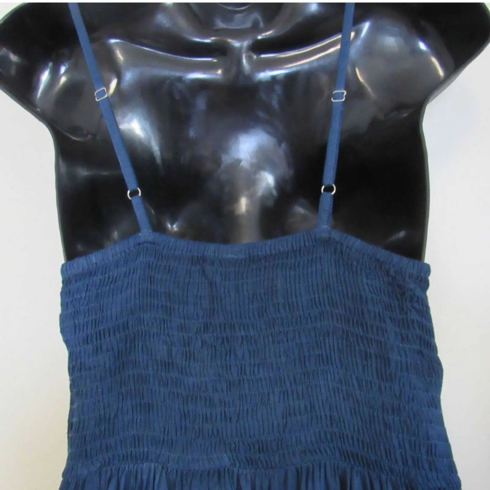 RAVIYA High-low Ruffle Hem Cover-up Maxi Beach Dress Blue Small