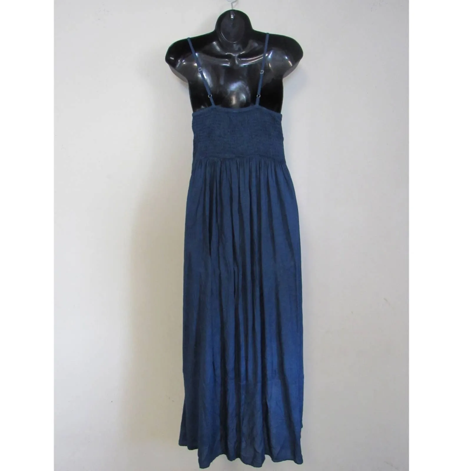 RAVIYA High-low Ruffle Hem Cover-up Maxi Beach Dress Blue Small
