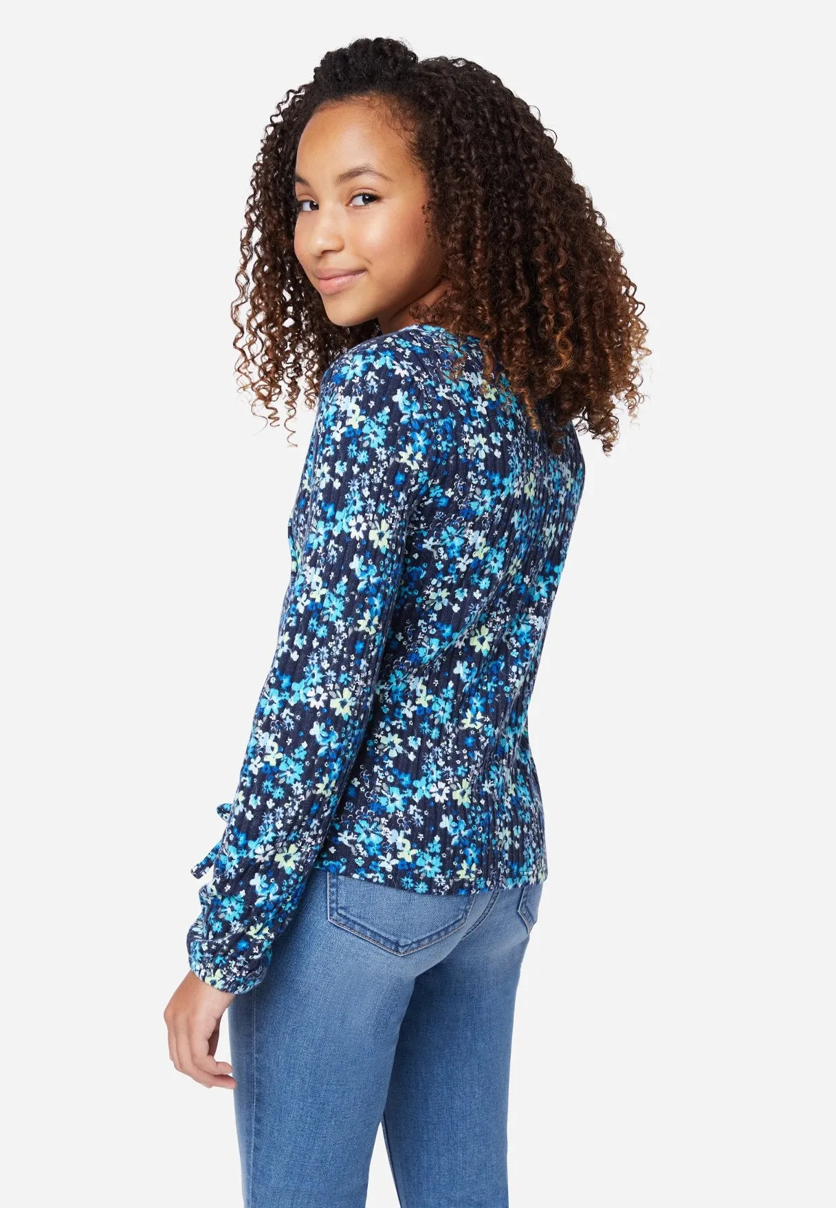 Ribbed Lace-Up Wrap Top