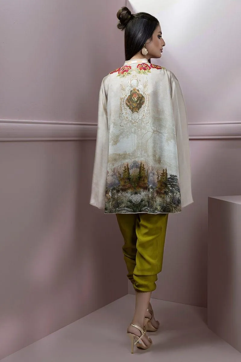 Shamaeel - Solid Silk Co-ord Set with Embroidered Silk Jacket