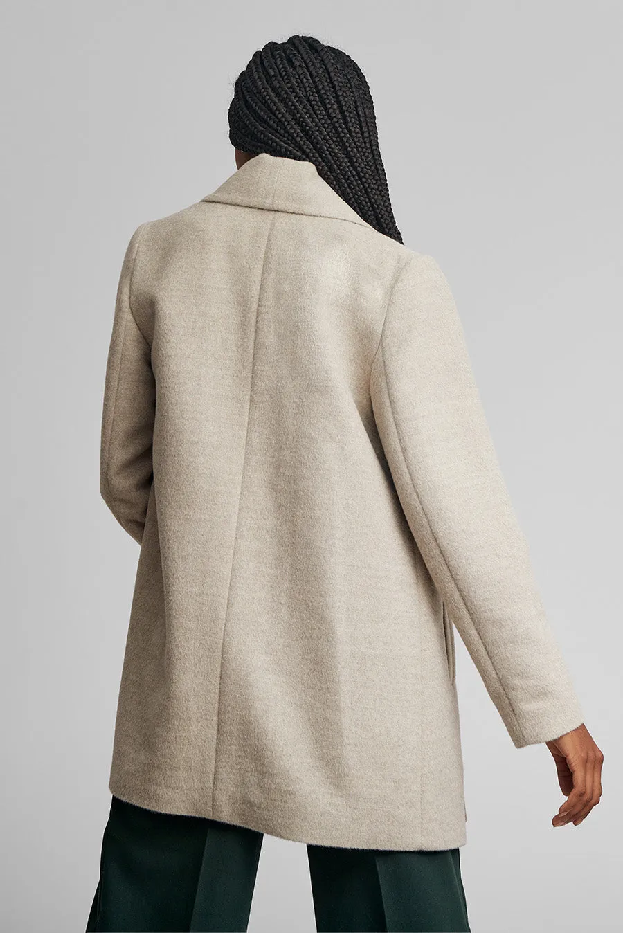 Short Swing Coat Baby Alpaca Color Sabbia