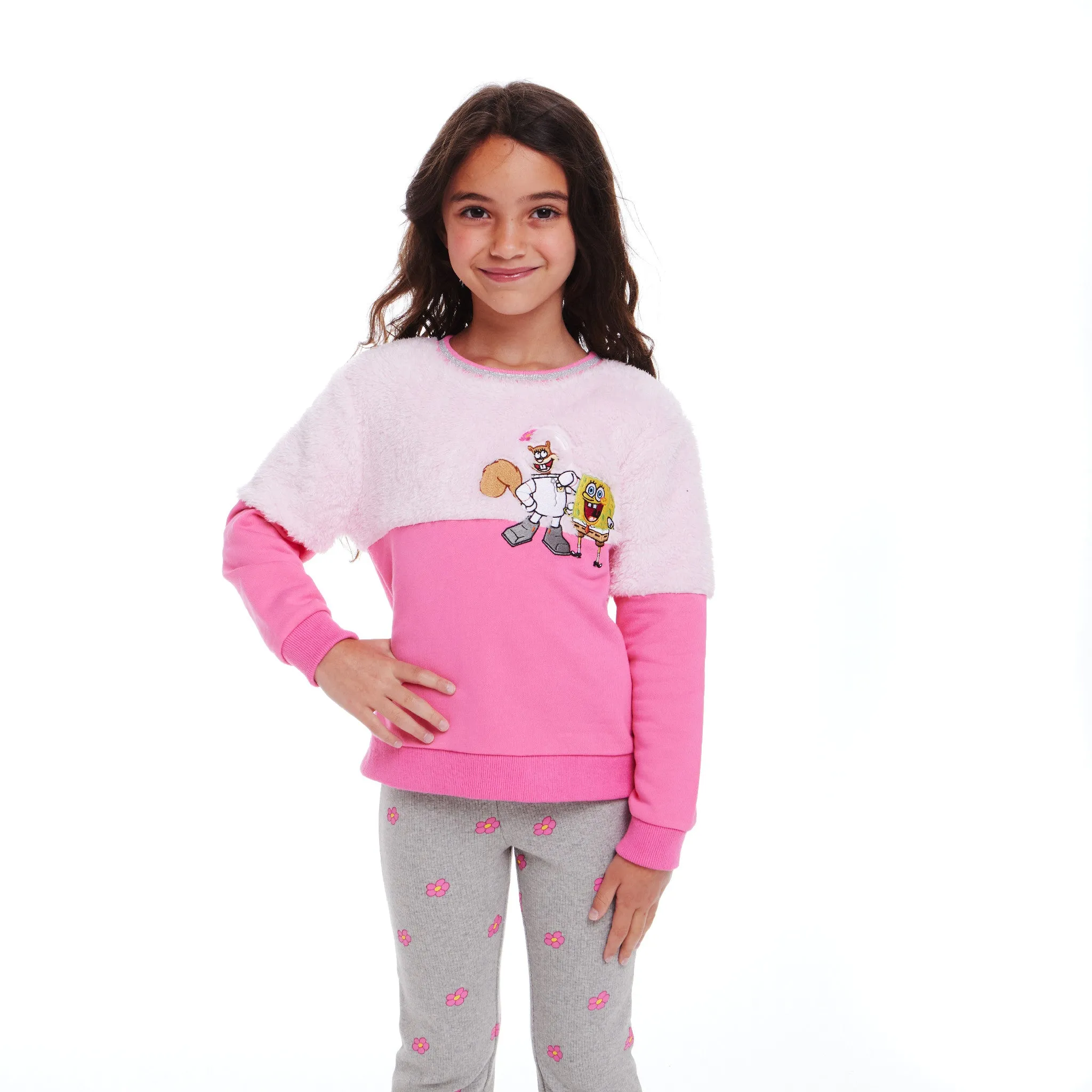 SpongeBob SquarePants™ x Andy & Evan® | Kids (2-6x) Crewneck Sweater & Ribbed Flare Legging Set