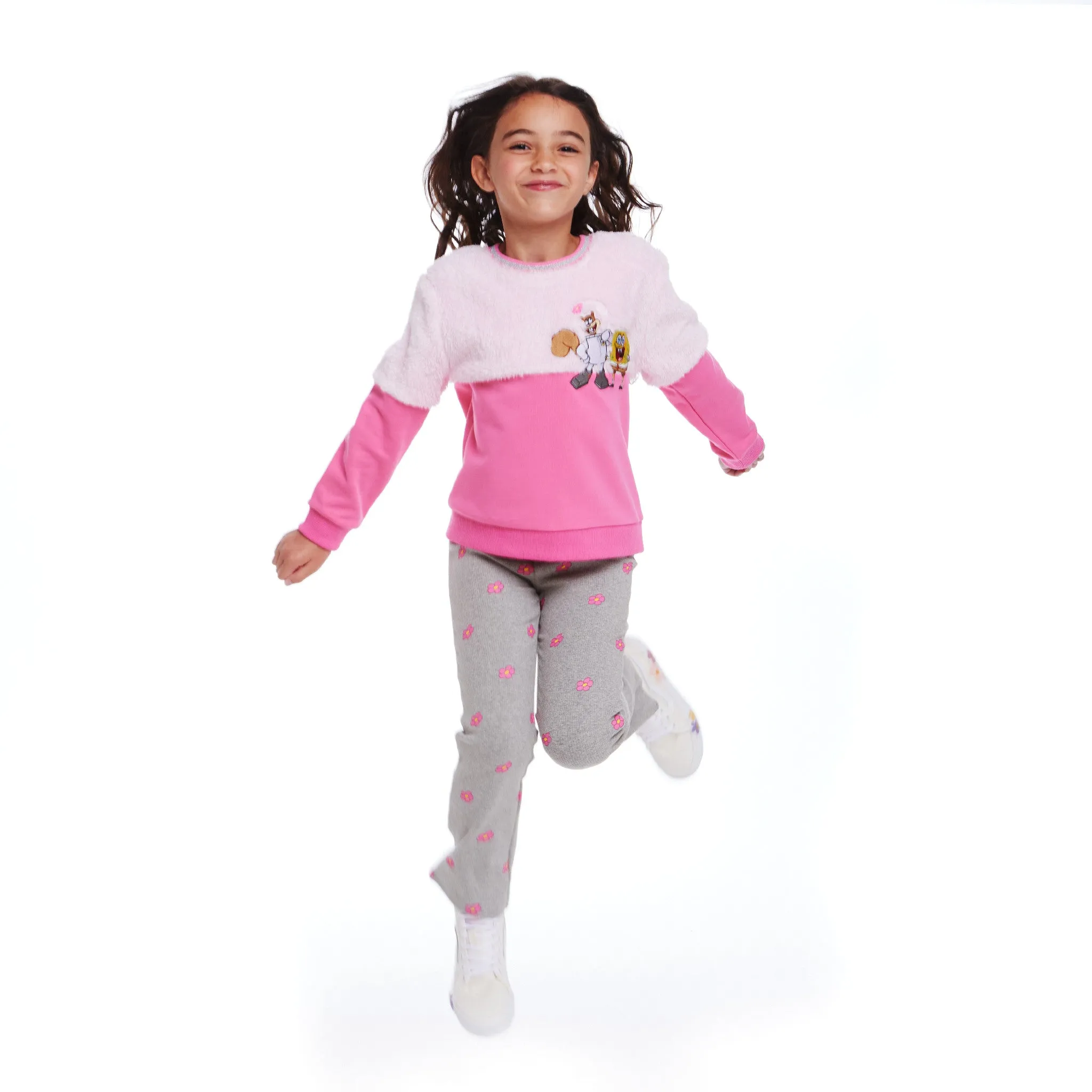 SpongeBob SquarePants™ x Andy & Evan® | Kids (2-6x) Crewneck Sweater & Ribbed Flare Legging Set