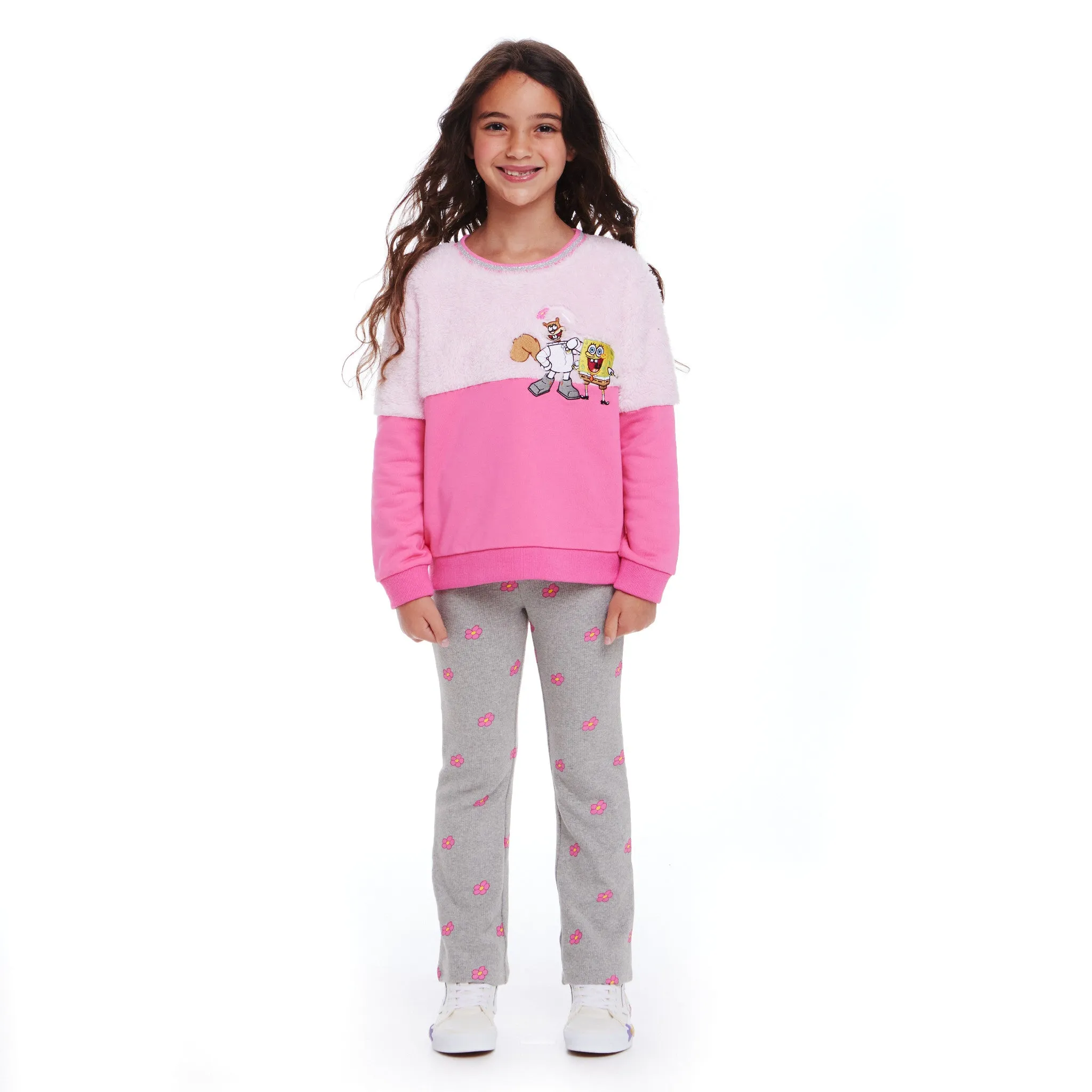 SpongeBob SquarePants™ x Andy & Evan® | Kids (2-6x) Crewneck Sweater & Ribbed Flare Legging Set