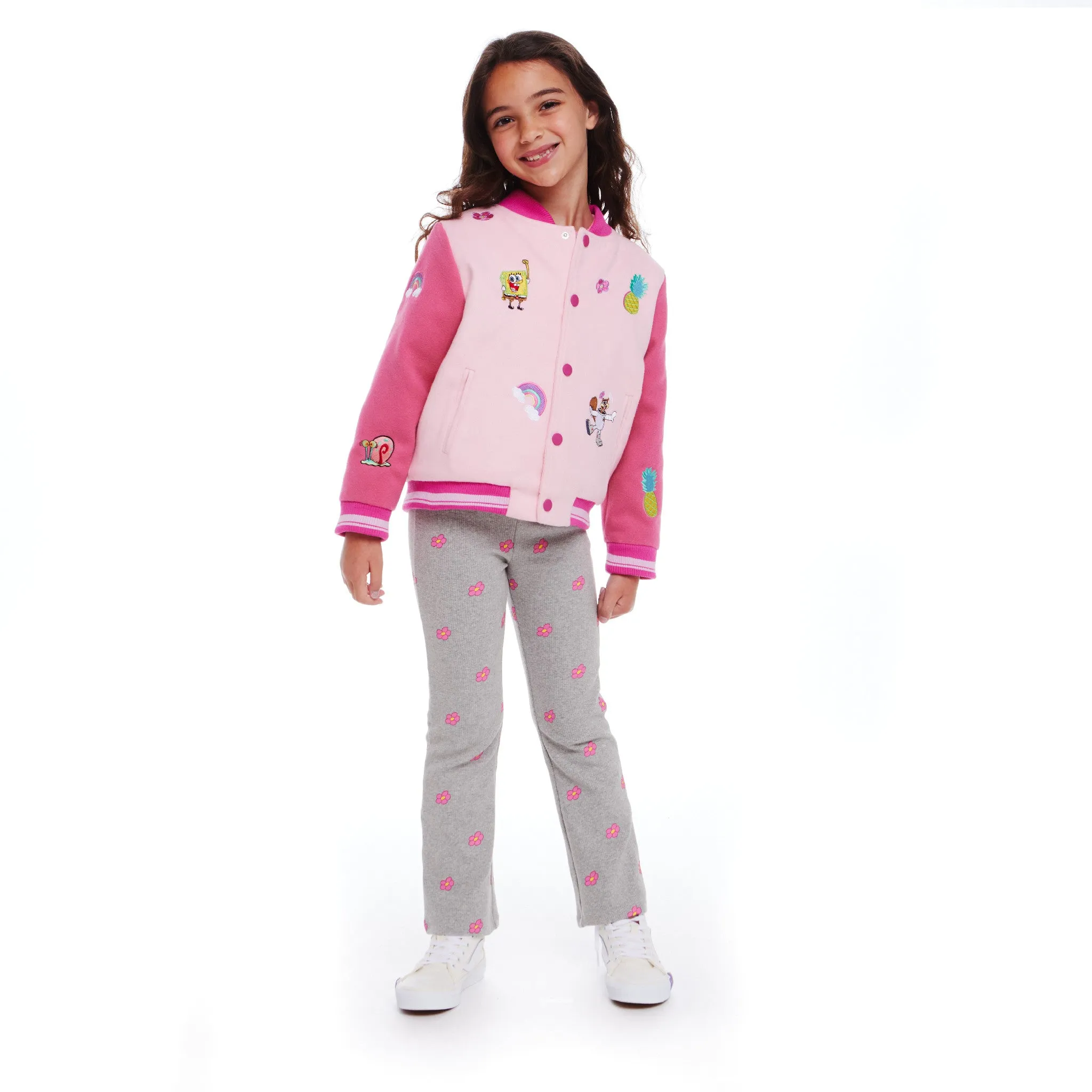 SpongeBob SquarePants™ x Andy & Evan® | Kids (2-6x) Rainbow Patchwork Bomber Jacket