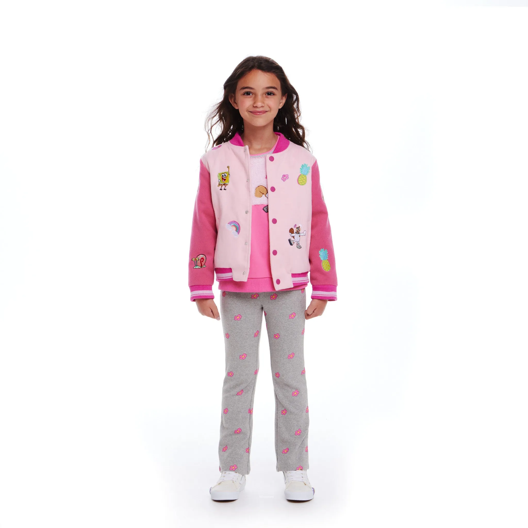 SpongeBob SquarePants™ x Andy & Evan® | Kids (2-6x) Rainbow Patchwork Bomber Jacket