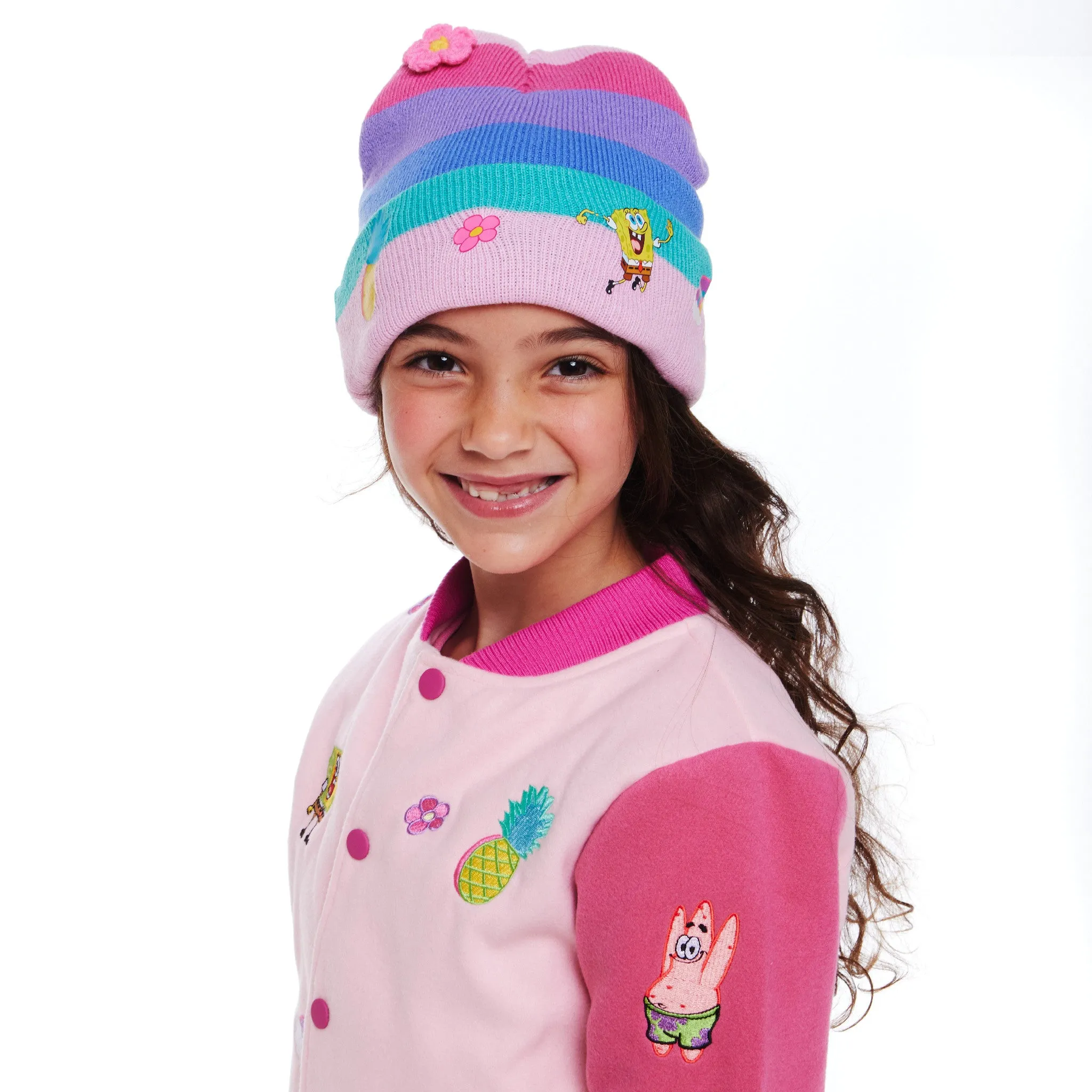 SpongeBob SquarePants™ x Andy & Evan® | Kids (2-6x) Rainbow Patchwork Bomber Jacket