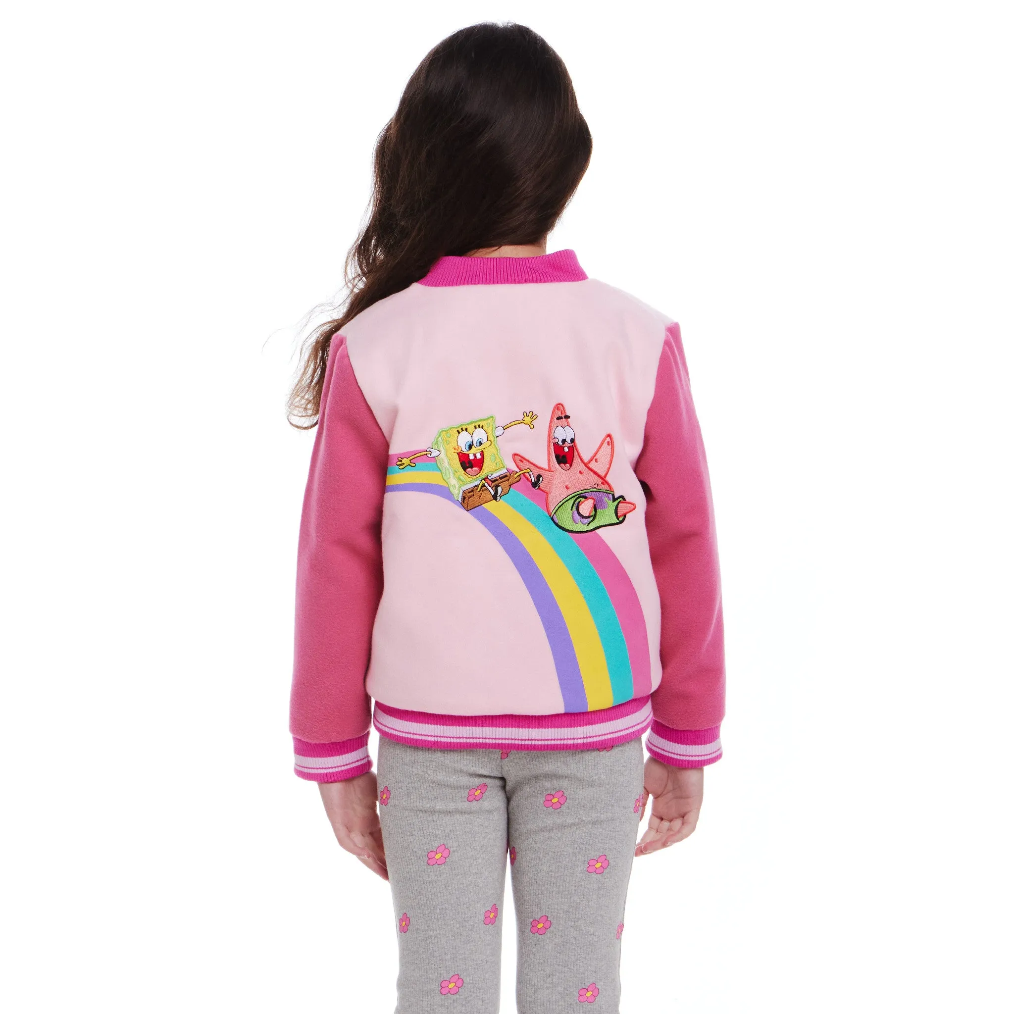 SpongeBob SquarePants™ x Andy & Evan® | Kids (2-6x) Rainbow Patchwork Bomber Jacket